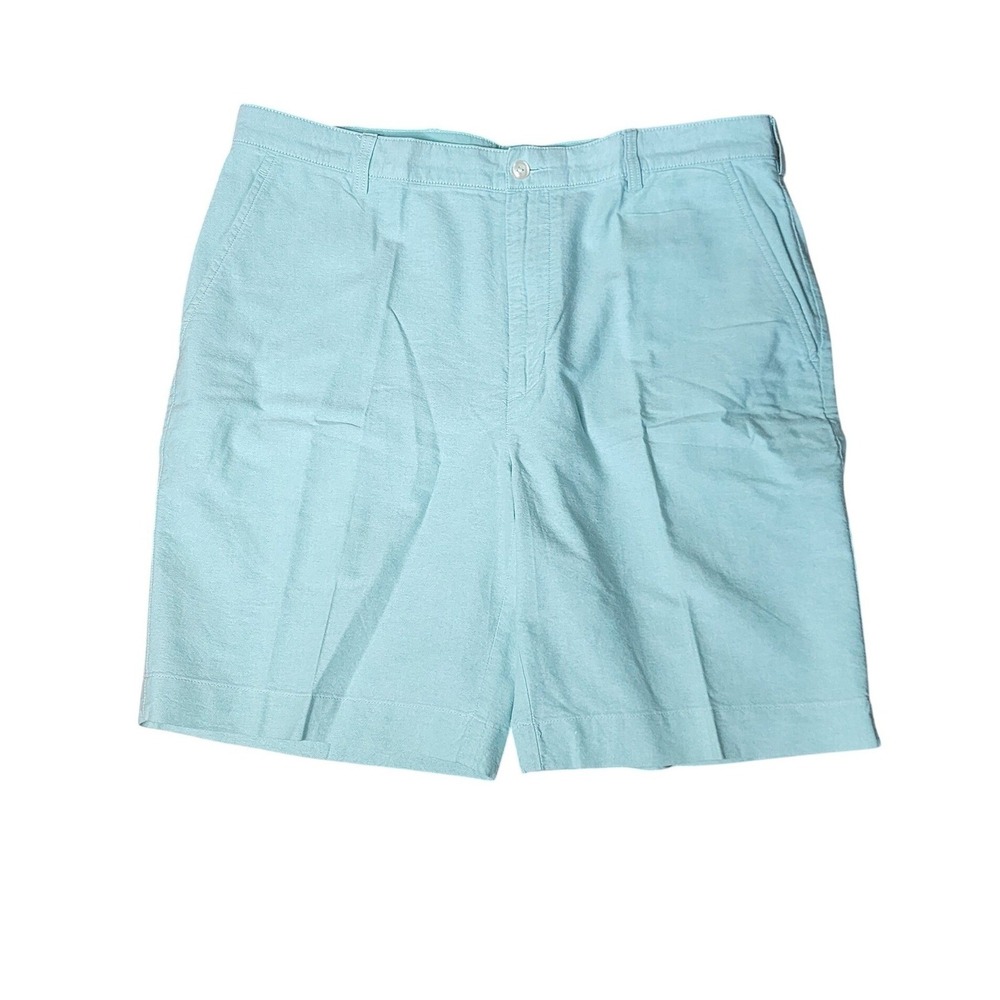 Jos A Bank Flat Front Shorts 38 Sea Green Stays Cool Tailored Fit Cotton Preppy